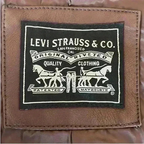 Levi's Faux-Leather Latch Collar Moto Racer Jacket in Chocolate Brown-Large NWT - Picture 4 of 10